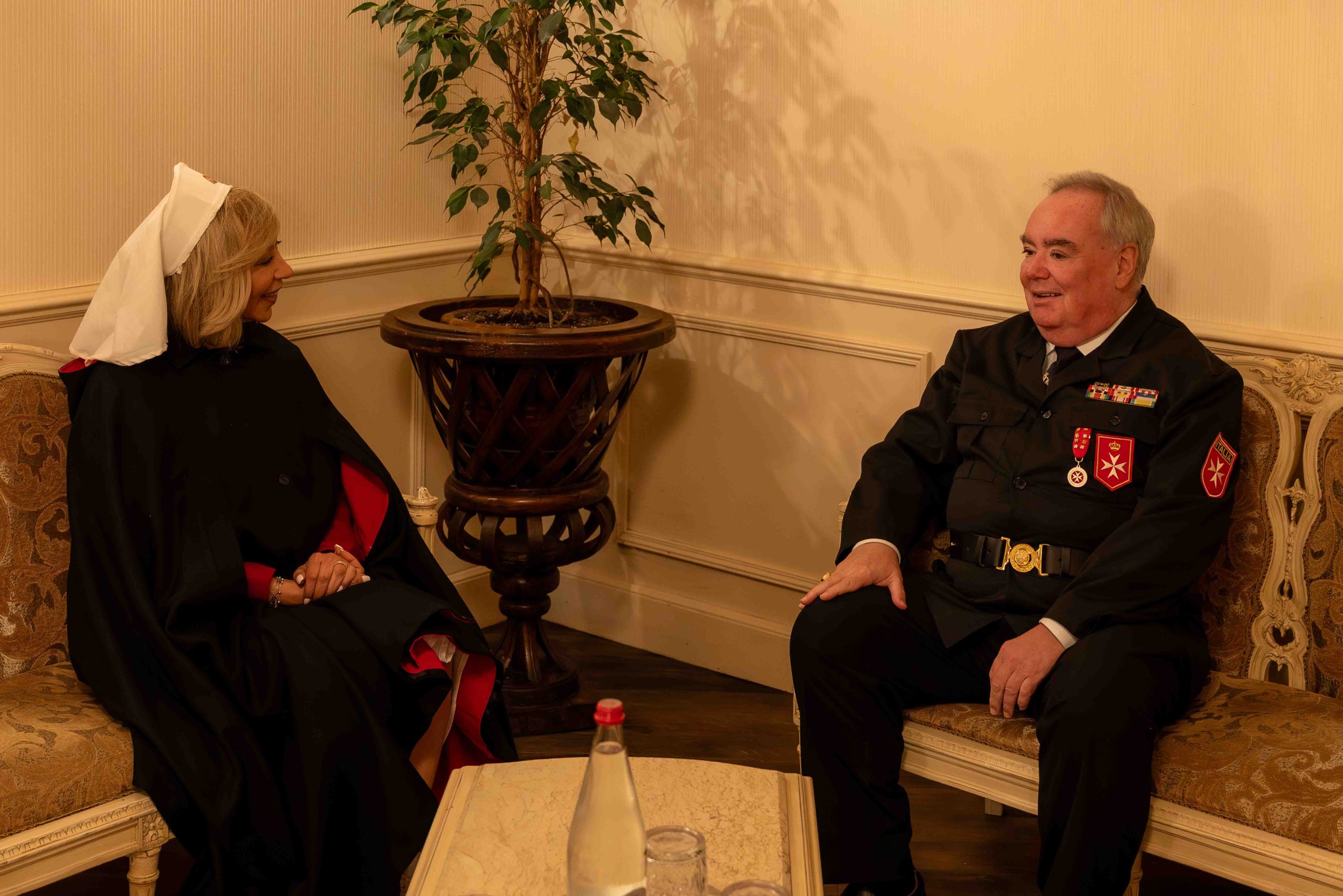 The Grand Master meets Lebanese First Lady Nehmat Aoun in Lourdes